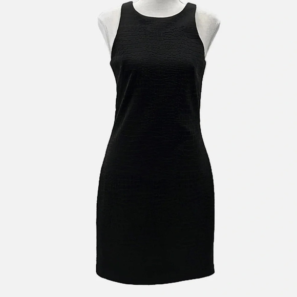 Amanda Uprichard Textured Faux Reptile Racerback Dress in Black - Size XS - Picture 1 of 6